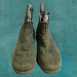 Blundstone Gray Canvas Denim Chelsea Boots Pull On Lightweight AUS 3 US Womens 6